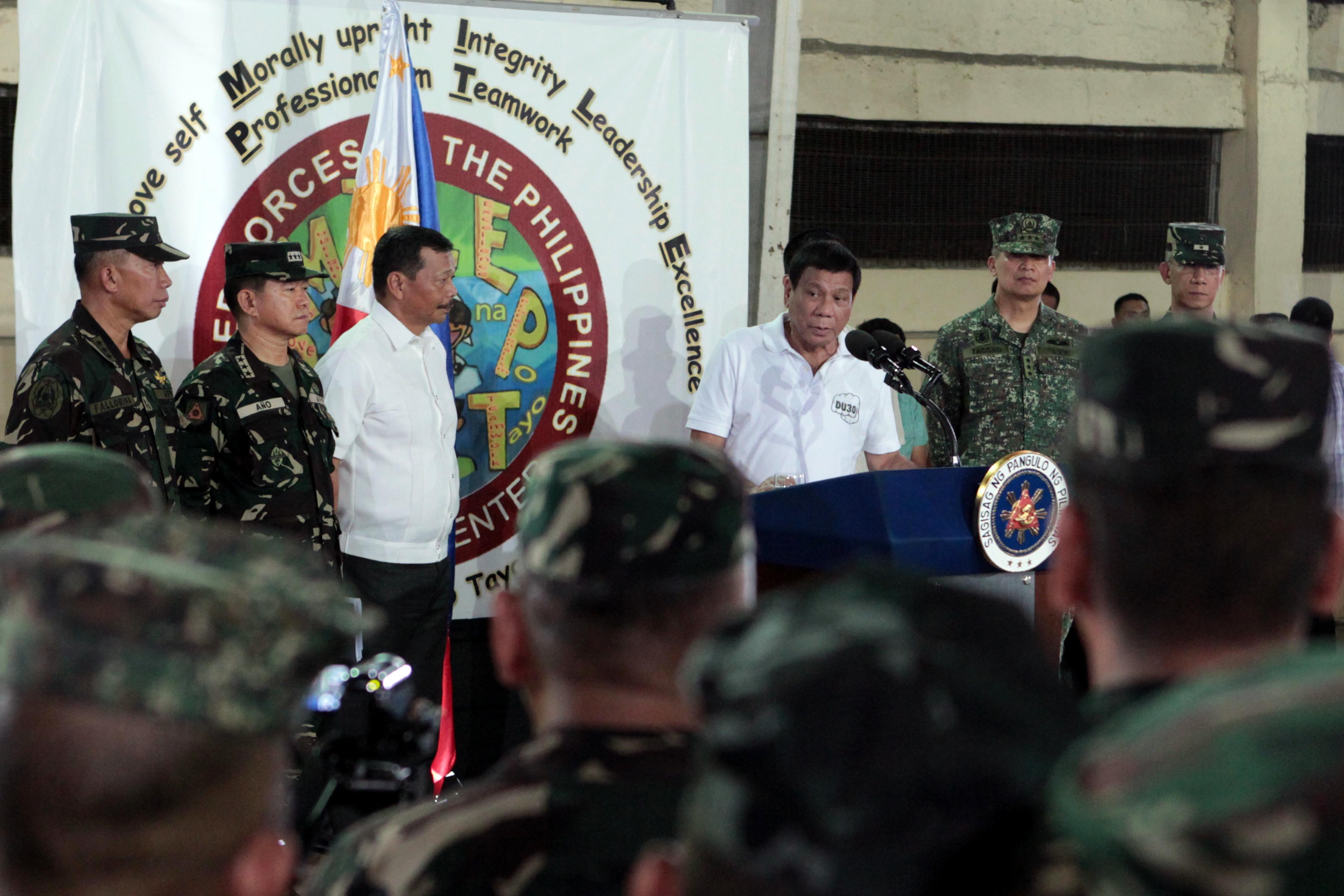 DUTERTE'S DECLARATIONS. President Duterte speaks to soldiers at AFP Medical Center on August 2, 2016. Photo by Robinson Niñal/PPD 
