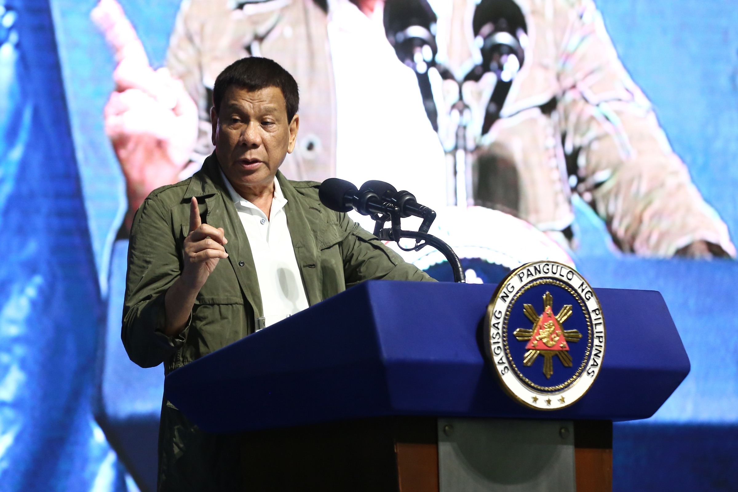 NOT SORRY. President Rodrigo Duterte says he'll never apologize for calling God stupid. Malacañang photo 