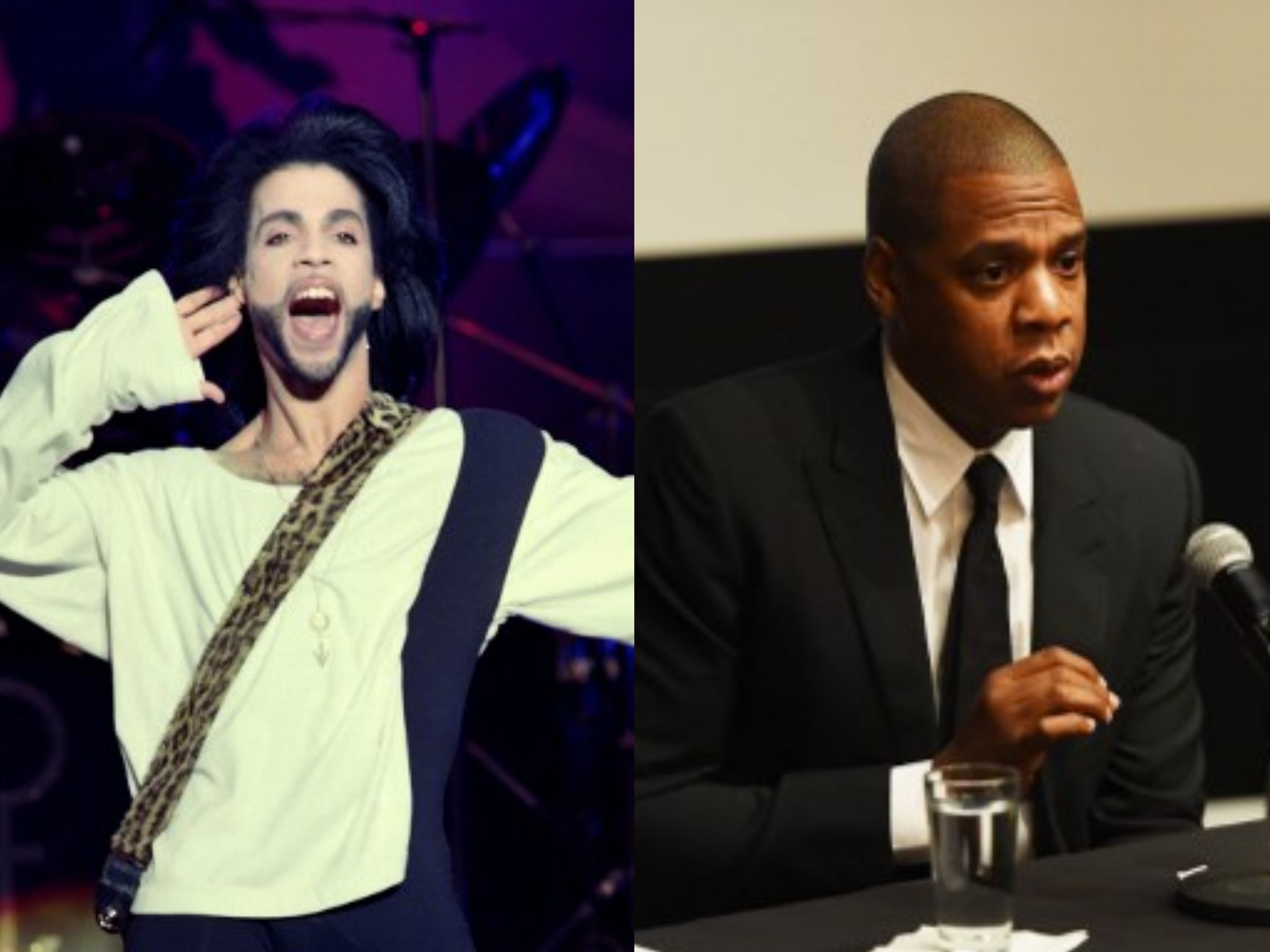 LAWSUIT. The estate of Prince files a lawsuit against Jay Z's streaming service Tidal. Photos by Bertrand Guay/Larry Busacca/Getty Images for Spike/AFP   