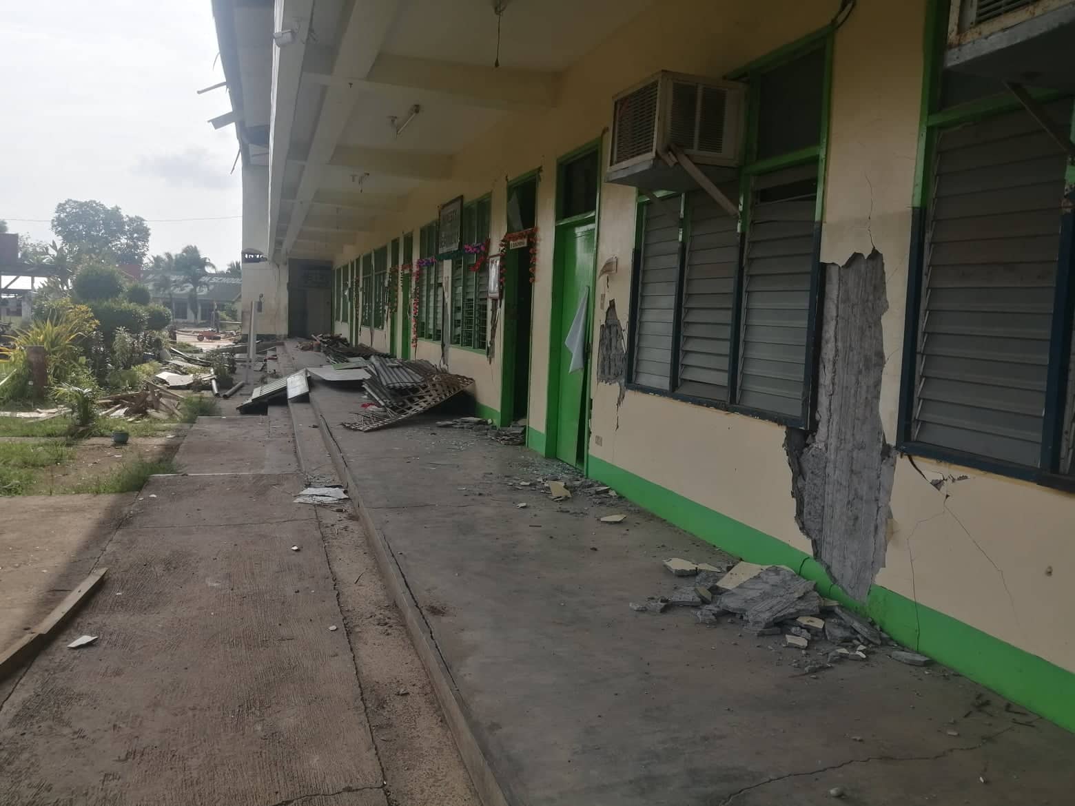 BUILDING 1. Due to severe damage and falling hazards, the building is now off limits. Photo from QC DRRMC 