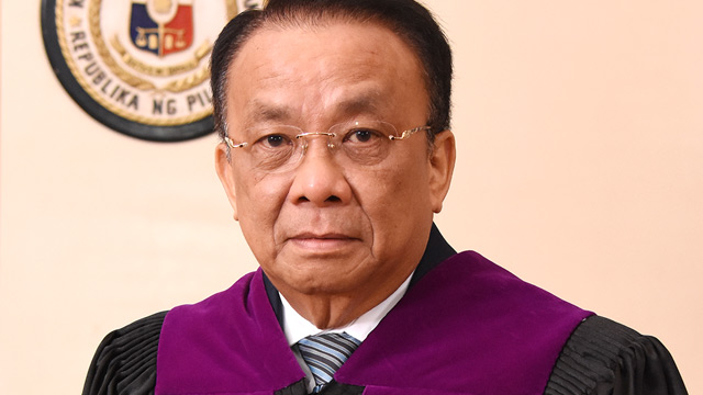#CJSEARCH. Associate Justice Lucas Bersamin defends his wealth during the JBC public interviews of chief justice applicants. Photo from Supreme Court PIO  