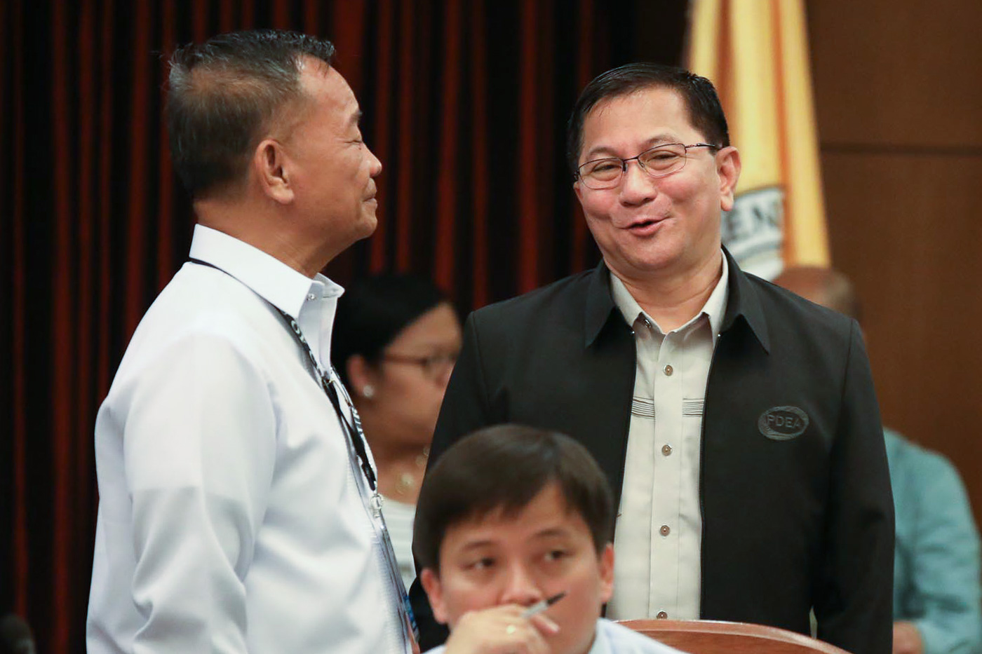 THE PRESIDENT'S MEN. Customs Commissioner Isidro Lapena (left) and PDEA Director General Aaron Aquino on September 27, 2018, during the Committee on Dangerous Drugs hearing in Congress into the P6.8 billion worth of shabu allegedly smuggled into the country from China and Taiwan. File photo by Darren Langit/Rappler   
