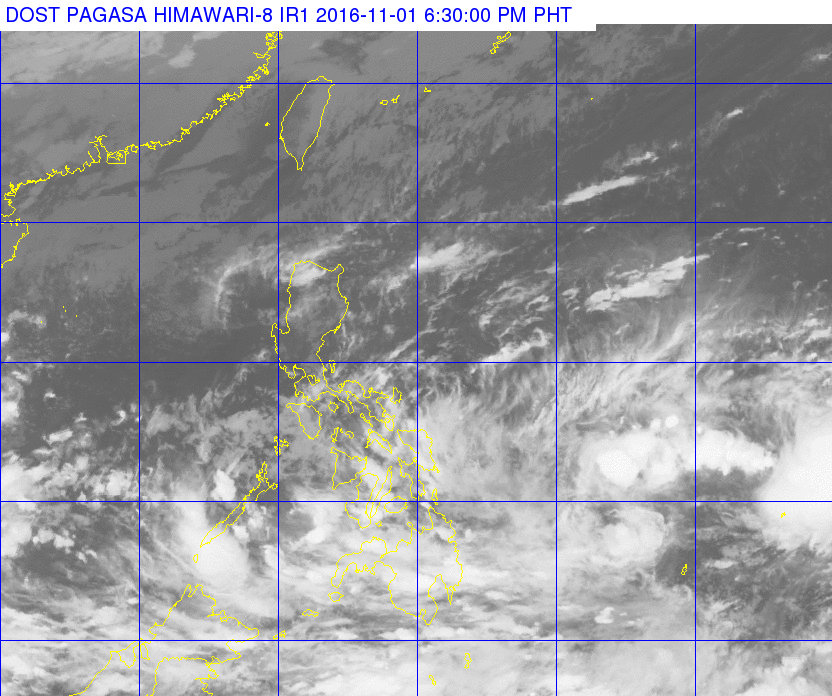Satellite image as of November 1, 6:30 pm. Image courtesy of PAGASA 