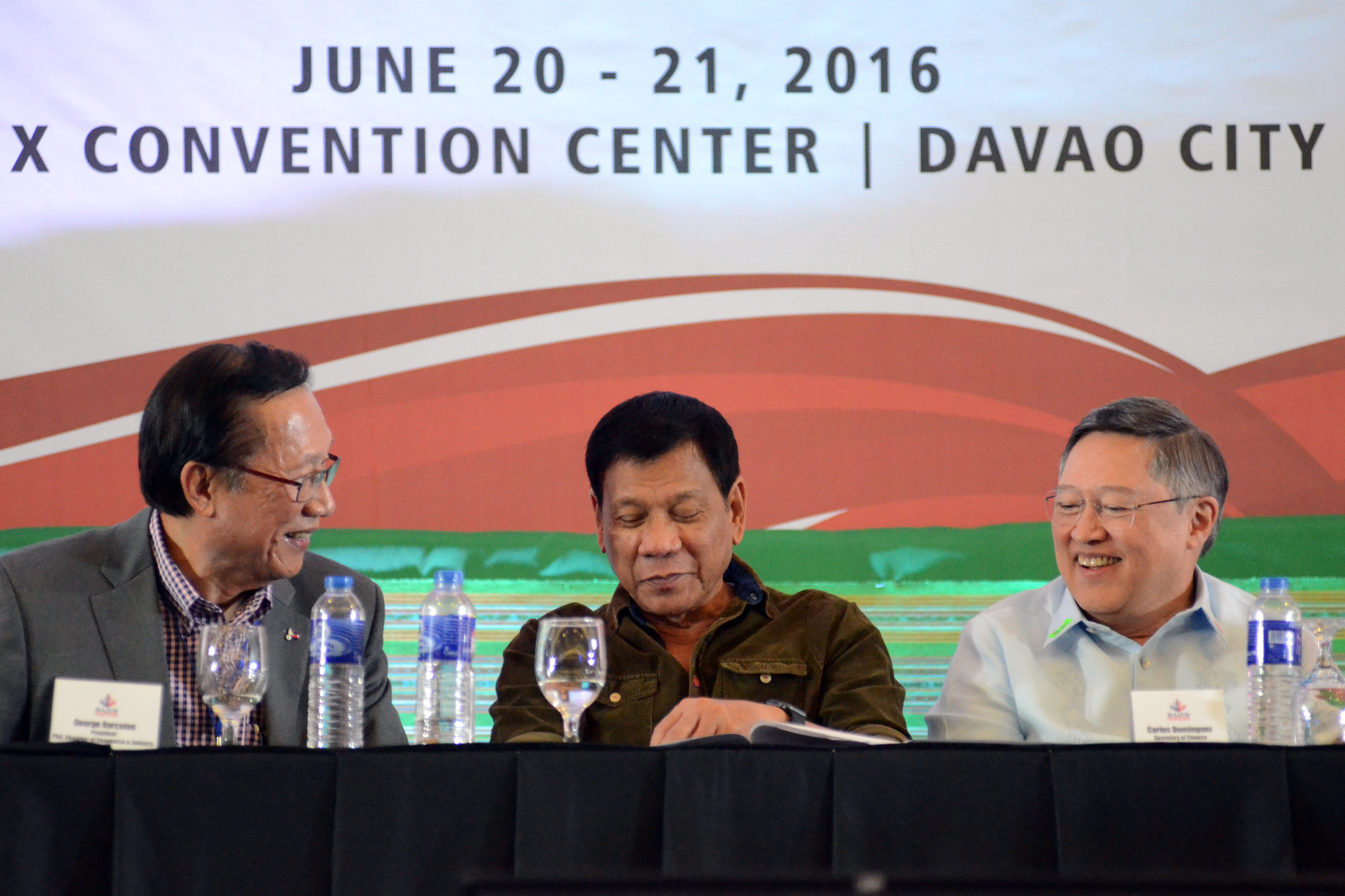 ADDRESSING TERRORISM. President-elect Rodrigo Duterte attends a business forum in Davao City on June 21, 2016. Photo from Sulong Pilipinas  