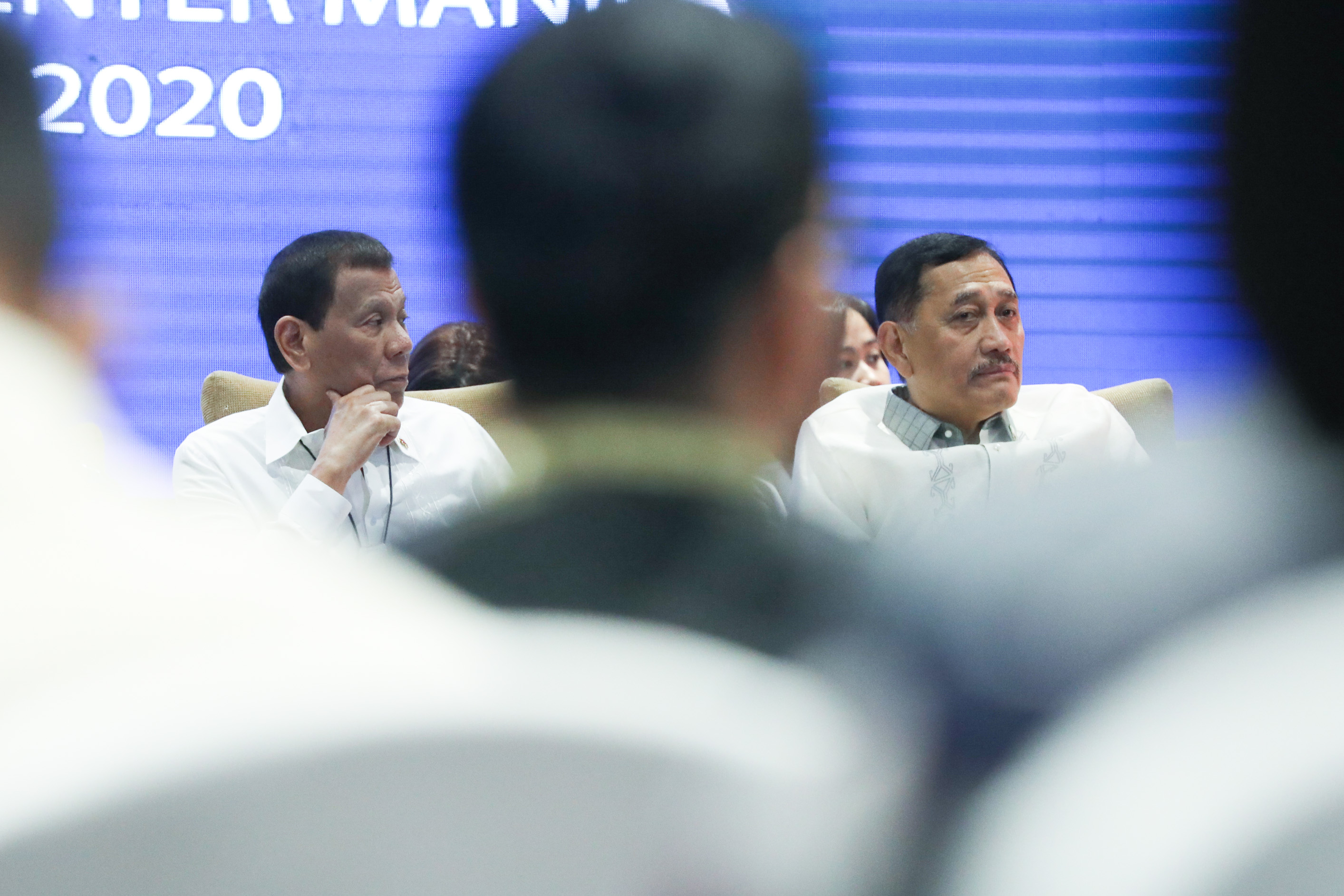 PH LEADERS. House Minority Leader Bienvenido Abante Jr (R) sits beside President Rodrigo Duterte (L) during the celebration of the 120-year presence of the Baptist Churches in the Philippines at the SMX Convention Center in Pasay City on January 16, 2020. File photo by Valerie Escalera/Presidential Photo 