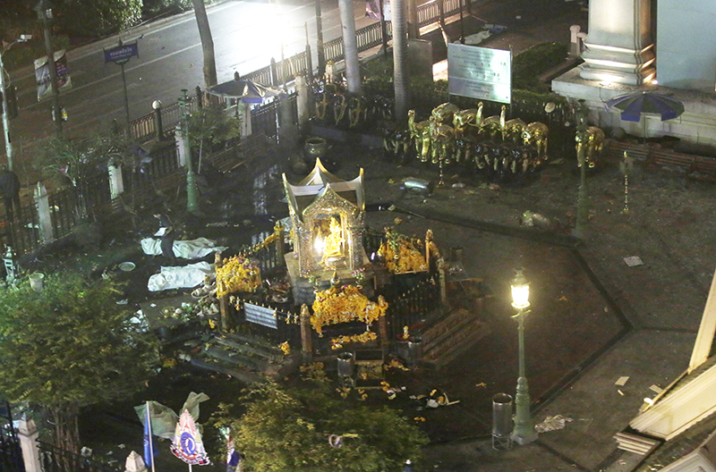 File of the blast site in Bangkok photo by EPA/Barbara Walton    