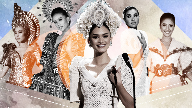 NATIONAL COSTUMES. Pageant fans look forward to seeing the national costumes worn by Bb Pilipinas candidates. Photos from Miss Universe/Bb Pilipinas/Rob Reyes/Manman Dejeto/Rappler  