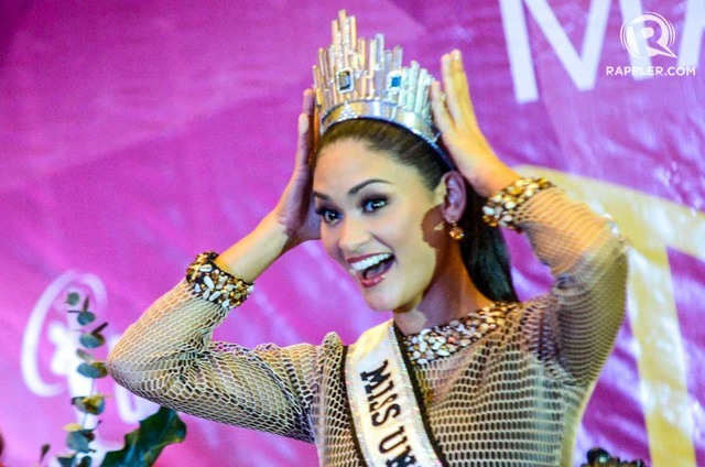 PIA WURTZBACH. Miss Universe Pia Wurtzbach speaks to the international media in a neutral Filipino accent. In the photo, Pia is at a press conference during her homecoming on January 24, 2016. File photo by Alecs Ongcal/Rappler 