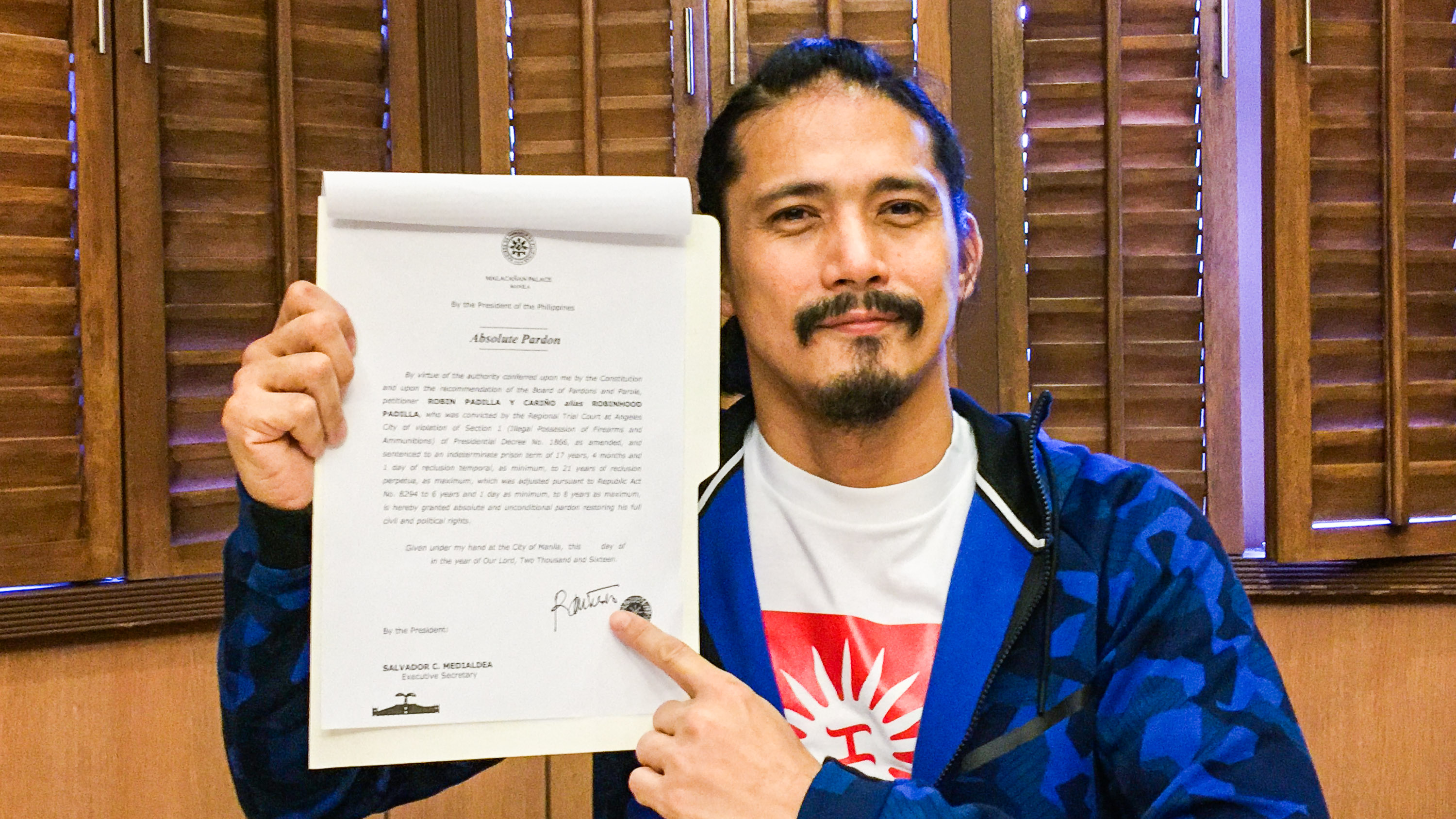ROBIN PADILLA. The actor is granted executive clemency by President Rodrigo Duterte. Photo by Vernise L. Tantuco 
