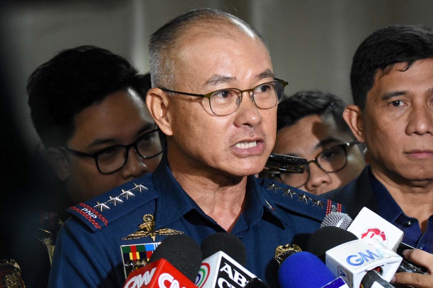 'MOVE ON.' Ambush interview with General Albayalde after the seventh senate hearing on the GCTA mess. October 1, 2019. Photo by Angie de Silva/Rappler 
