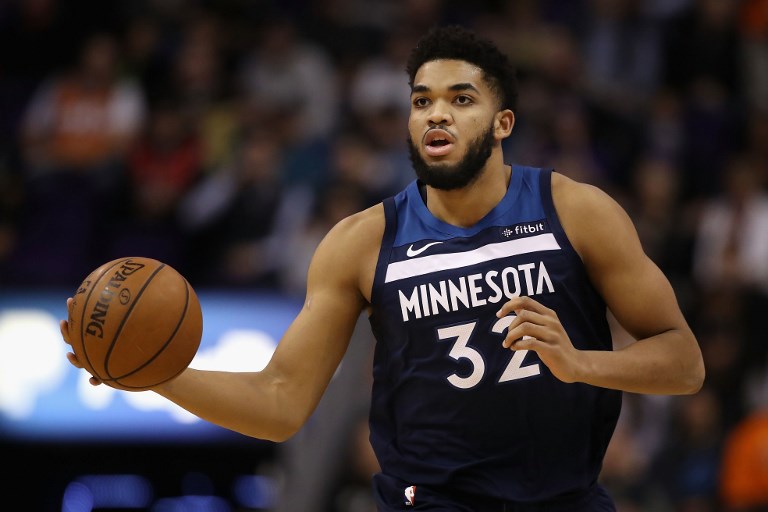 BACK ON TRACK. Karl-Antony Towns and the Timberwolves snap a three-game skid. Photo by Christian Petersen/Getty Images/AFP 