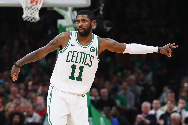 CLICKING. Kyrie Irving says the struggling Celtics put emphasis ‘on being together.’ Photo by Tim Bradbury/Getty Images/AFP 