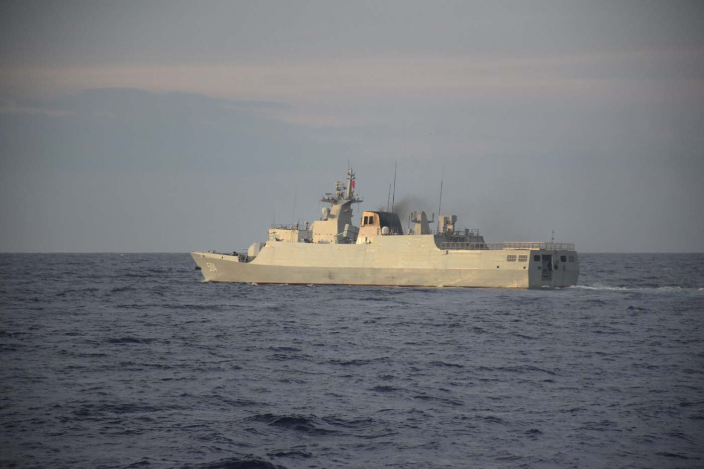 WARSHIP PASSAGE. Photo of a Chinese naval vessel by the Philippine Coast Guard 