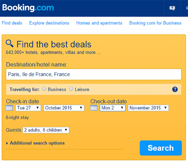  Screengrab from Booking.com 
