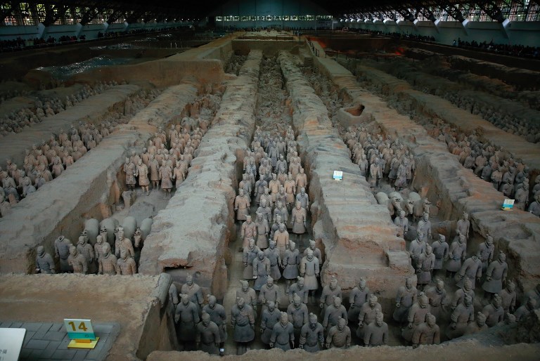 QUEST FOR IMMORTALITY. This photo taken on October 21, 2016 shows the sculptures of the Terracotta Army at the Terracotta Warrior Museum in Xian in north China's Shaanxi province. File photo from AFP 