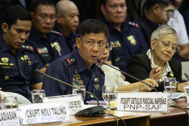 BRIEFING FOR BOSSES. Suspended SAF commander Getulio Napeñas Jr tells senators he joined suspended PNP chief Alan Purisima and Intelligence Group Director Fernando Mendez in briefing President Benigno Aquino III on the Mamasapano operation in January 2015. Photo By Mark Cristino/Rappler  