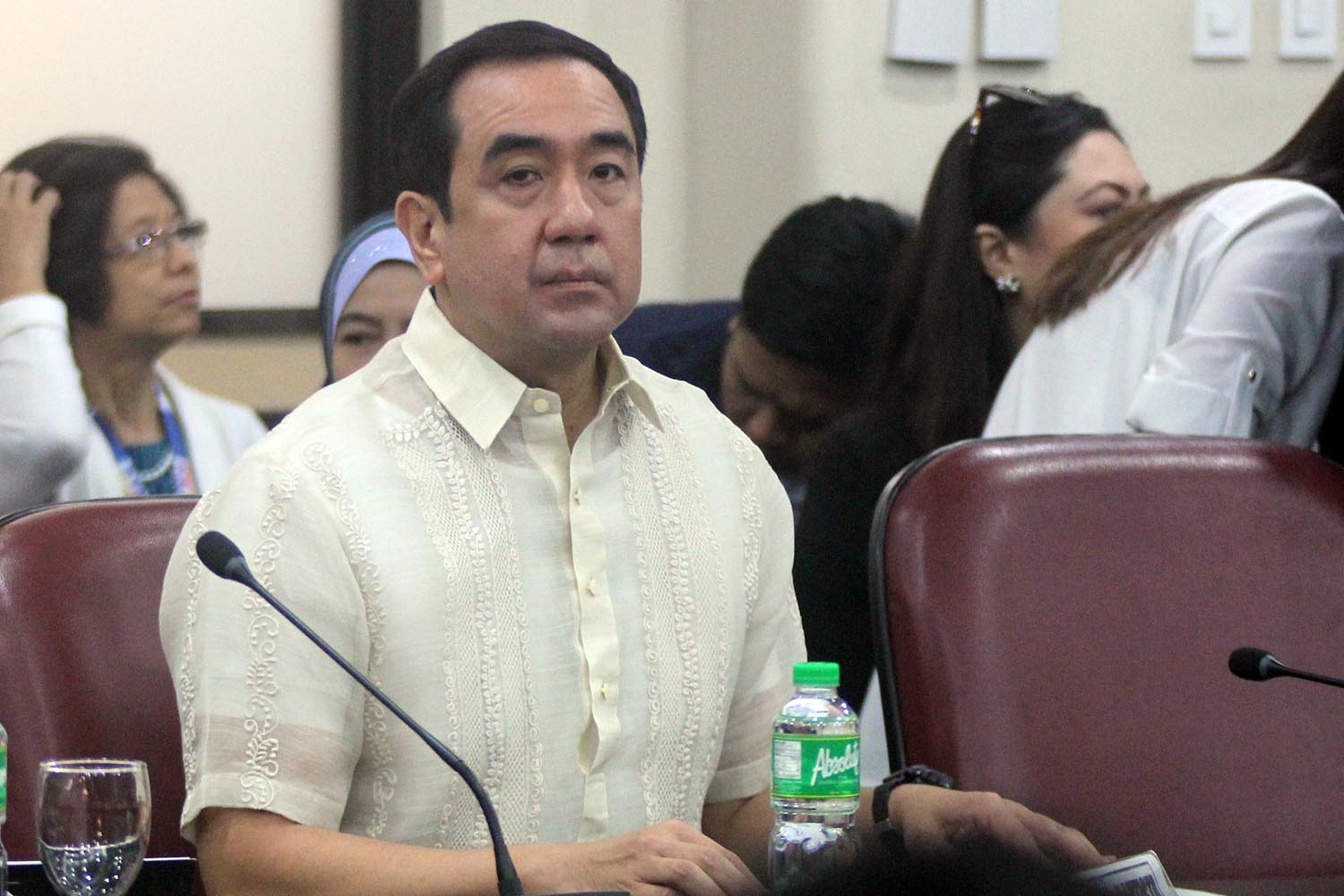 EMBATTLED POLL CHIEF. Comelec Chairman Andres Bautista attends the House hearing on the poll body's budget, as he faces his own personal issues stemming from allegations made by his estranged wife. File photo by Darren Langit/Rappler 