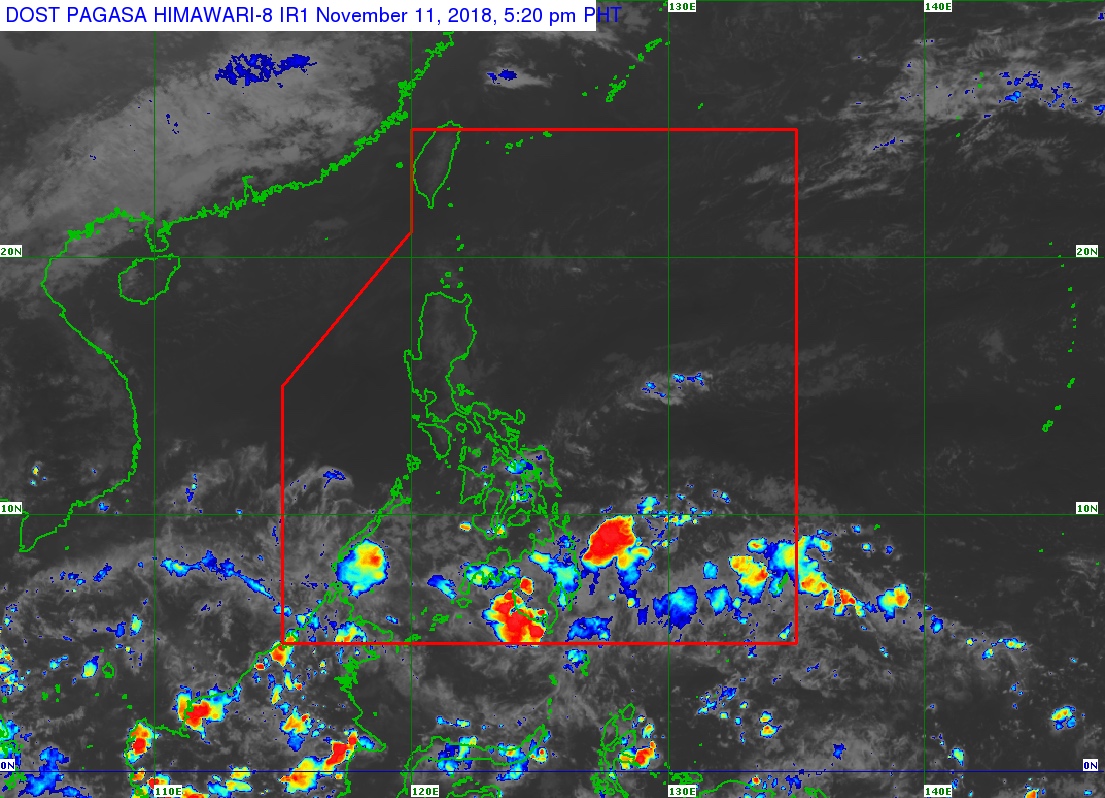 Satellite image as of November 11, 2018, 5:20 pm. Image from PAGASA 