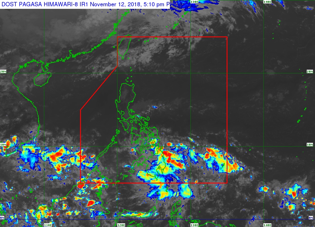 Satellite image as of November 12, 2018, 5:10 pm. Image from PAGASA 