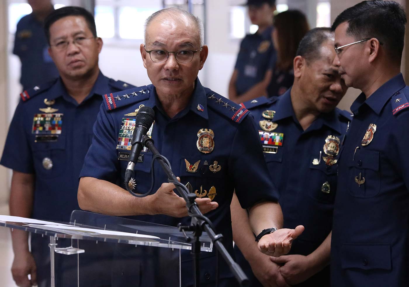 THE USUAL DEFENSE. PNP chief Oscar Albayalde says they cannot do anything if the convicts fight back. Photo by Darren Langit/Rappler   