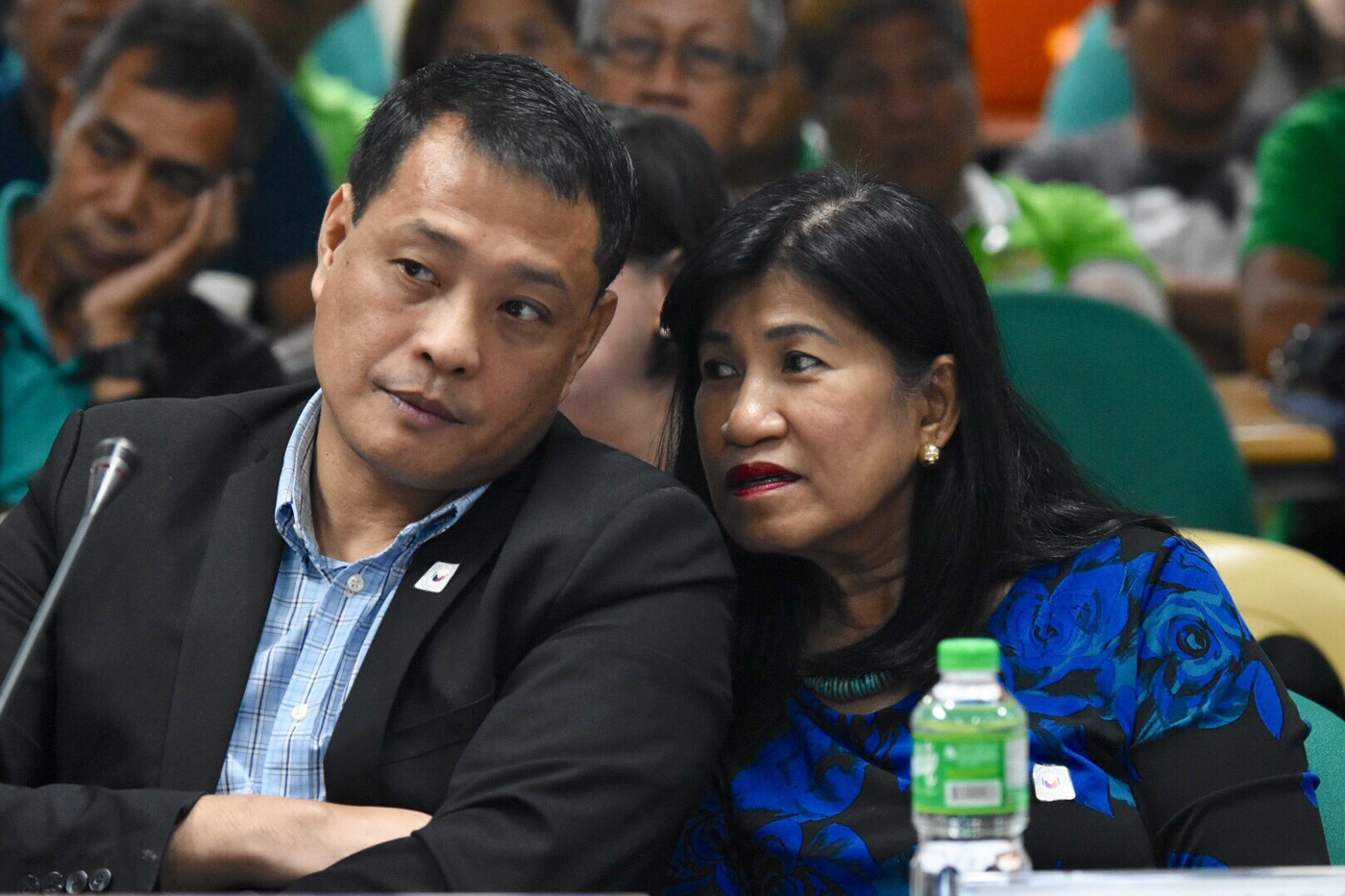 HAS DUTERTE'S EAR. NFA administrator Jason Aquino (left) attends a Senate hearing on rice shortage. File photo by Angie de Silva/Rappler 