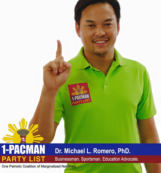 MARGINALIZED? 1PACMAN first nominee Mikee Romero owns GlobalPort basketball team. Photo from official Facebook page 
