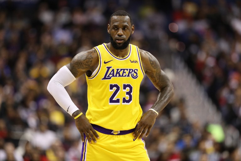 STILL MOTIVATED. The Lakers’ playoff chances may look bleak, but LeBron James says there’s no way he’s slowing down. Photo by Patrick Smith/Getty Images/AFP 