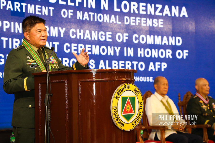 NEW ARMY CHIEF. Lieutenant General Gilbert Gapay formally takes over as commanding general of the Philippine Army on December 6, 2019. Photo from the Philippine Army 