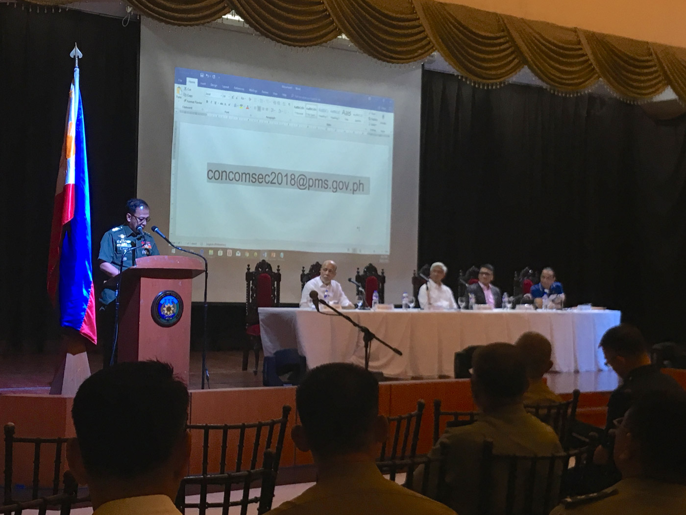 REVIEW. Armed Forces chief General Carlito Galvez Jr says on July 5, 2018, he will create a group that will carefully study the draft by the ConCom for its possible impact on the security sector. Photo by Carmela Fonbuena/Rappler 