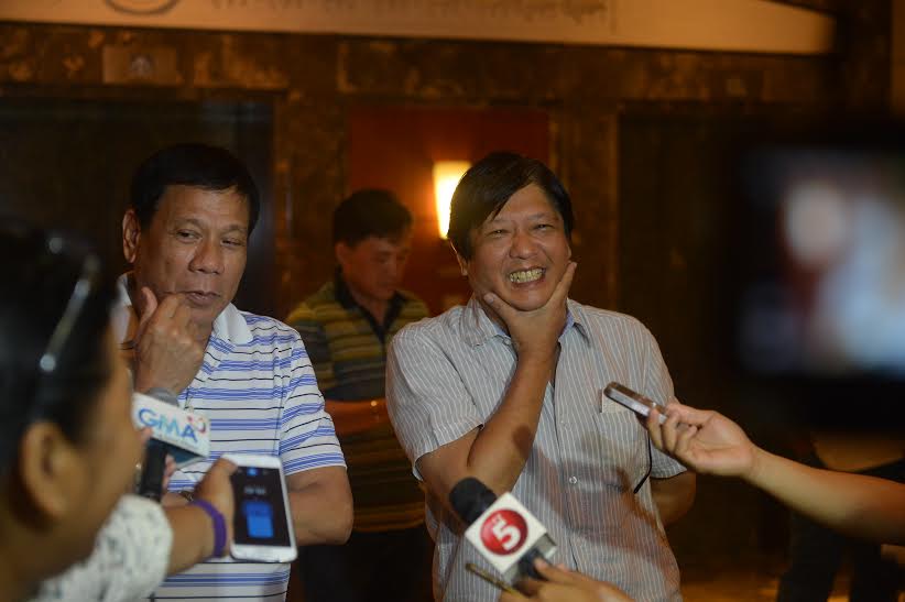 PREFERRED CANDIDATE. Senator Marcos chose to support Davao Mayor Rodrigo Duterte, saying he could not 'tame political differences' with Binay. File photo by Editha Caduaya/Rappler    