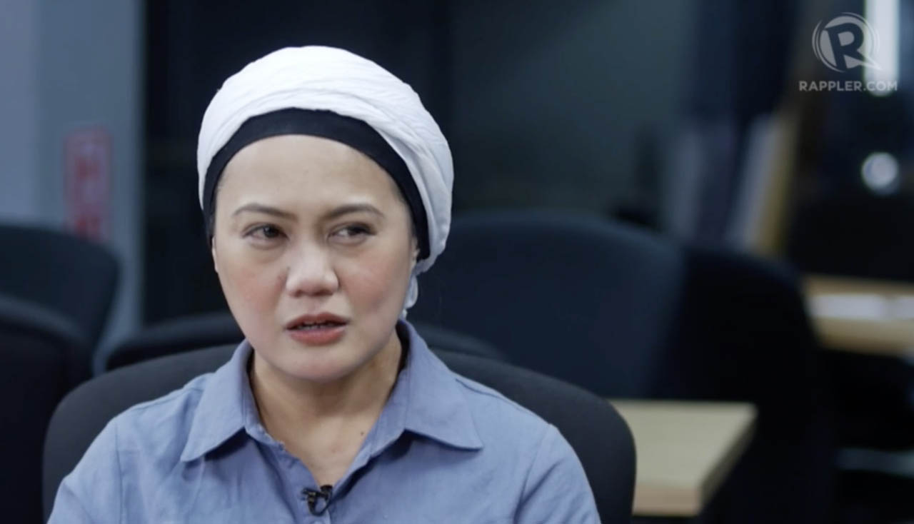 REBUILDING. Marawi City civic leader Samira Gutoc gives her assessment of the government's rehabilitation efforts in her hometown. Screenshot from Rappler  