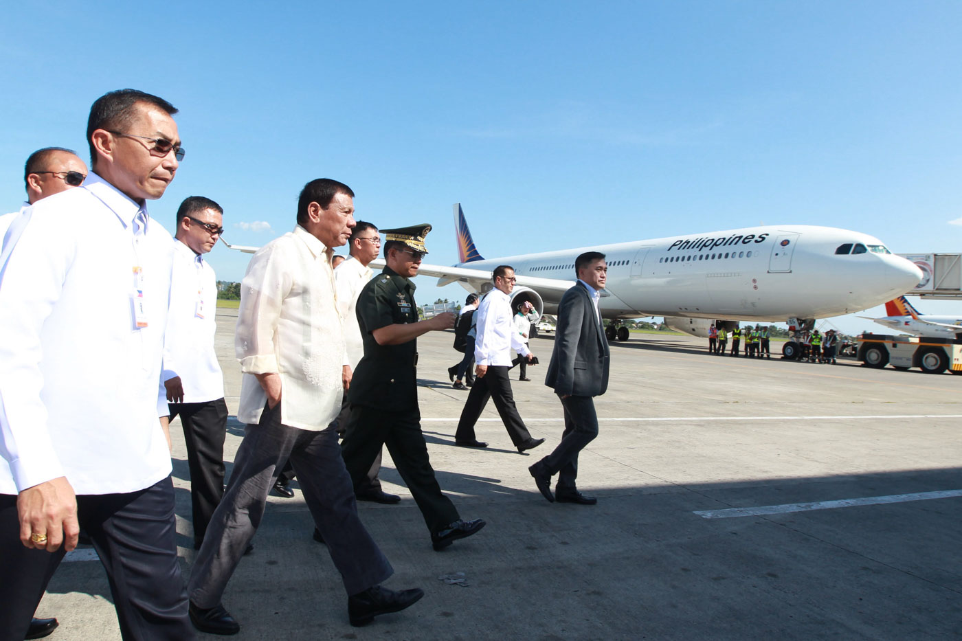 PRESIDENTIAL TRIPS. President Rodrigo Duterte gets ready to leave for his tour of Middle East countries in April 2017. Presidential photo  