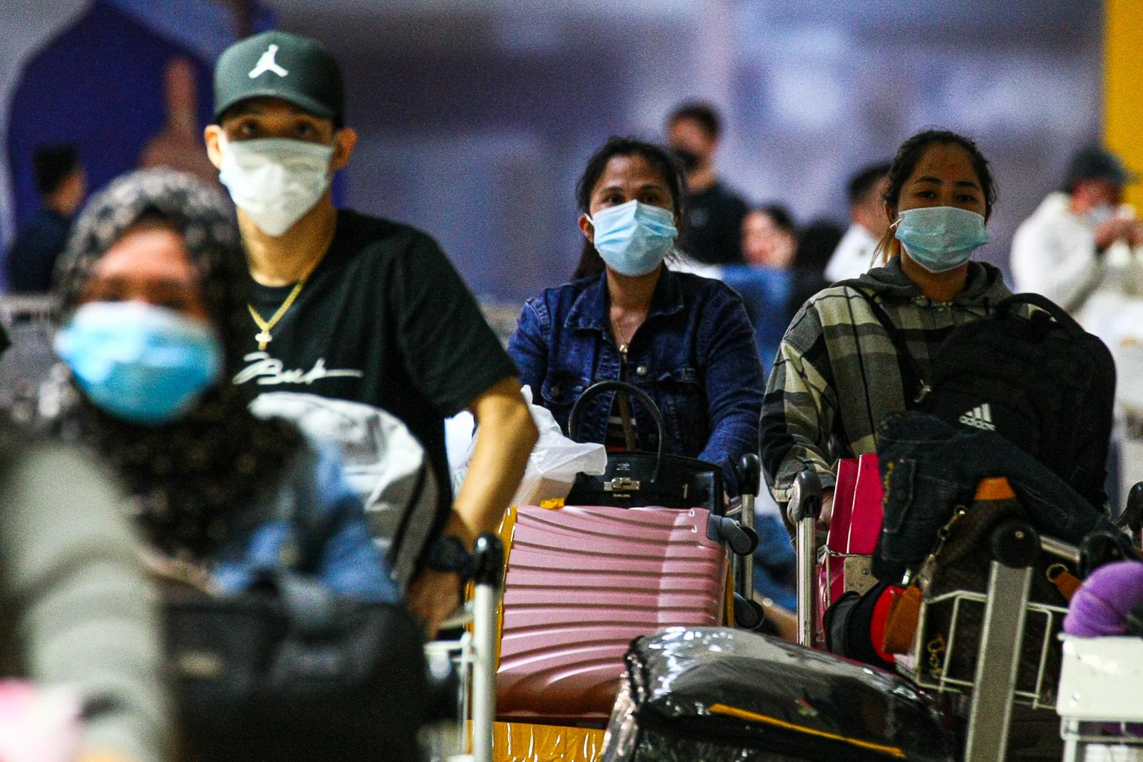 INTERNATIONAL TRAVEL HIT. Passengers not affected by the flight ban continue to arrive at the NAIA Terminal 1 in Pasay City on February 3, 2020. Photo by Jire Carreon/Rappler 