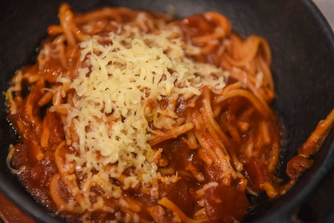 FILIPINO FLAVOR. Fantastic Baka's take on the pasta dish is reminsicent of Pinoy birthday spaghetti. 