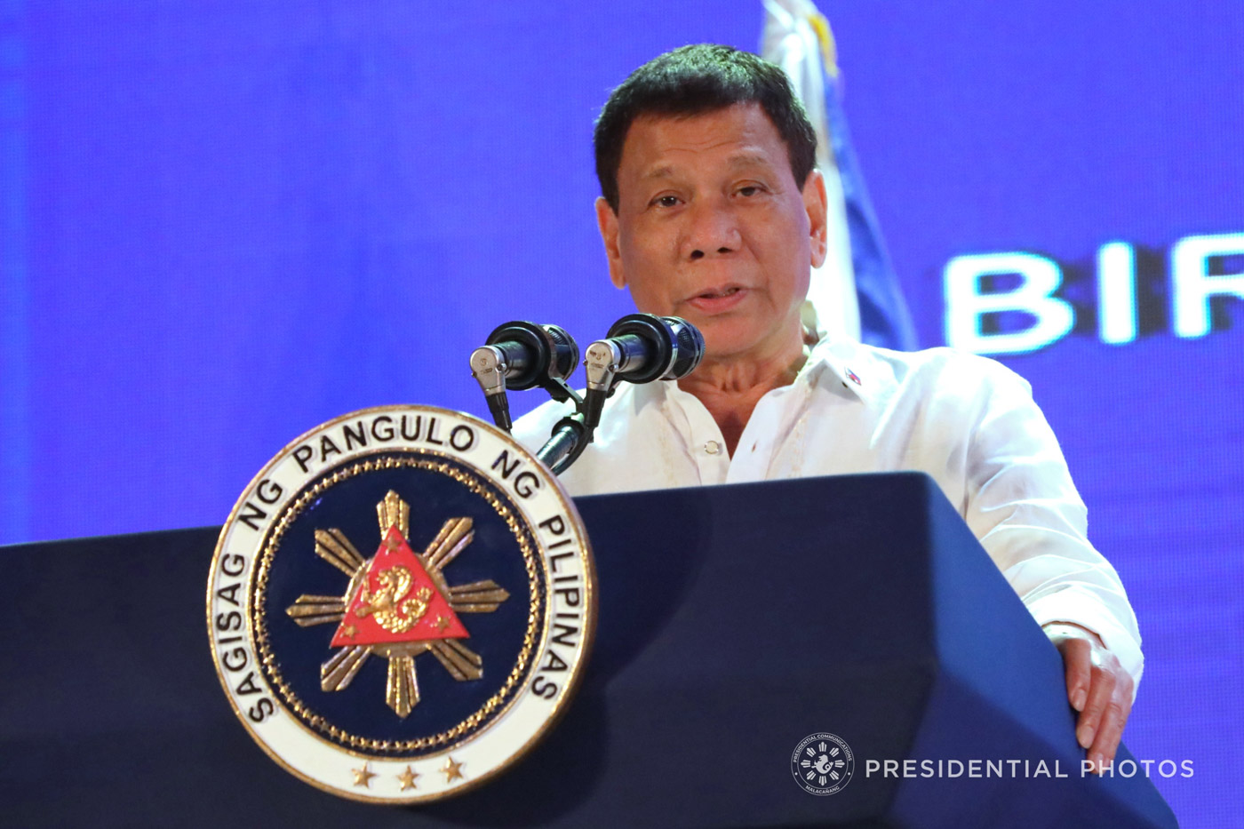 NO EXTENSION. President Rodrigo Duterte rejects the proposed term extensions and suspension of polls. Malacañang photo   