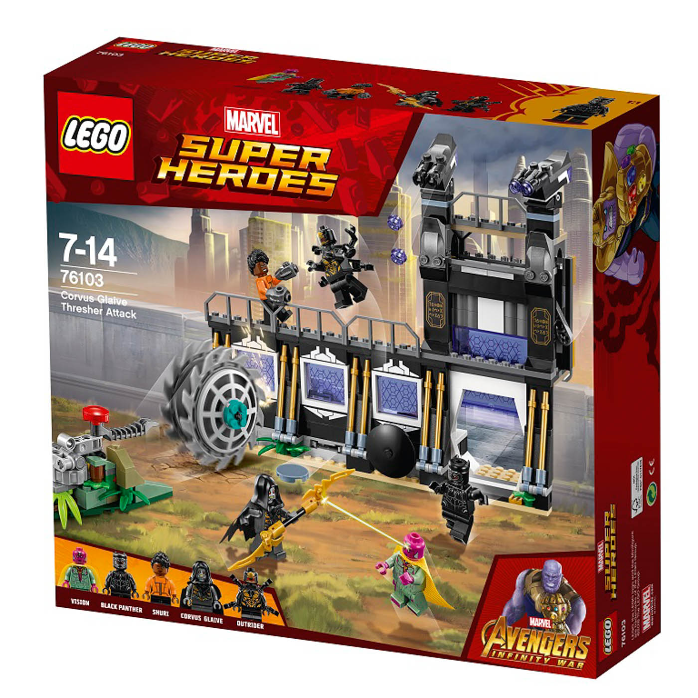 DEFEND THE WAKANDAN WALL. Lego Marvel Super Heroes Avengers Infinity War Corvus Glaive Thresher Attack set, P3,799 at leading Toy Stores, Lego certified stores, and Hobbes and Landes. Photo courtesy of The Walt Disney Company (Philippines), Inc. 
