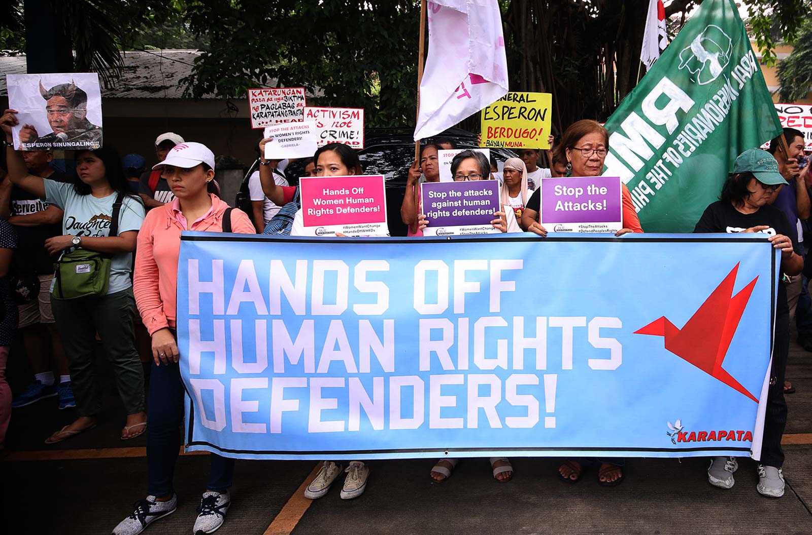 HANDS OFF. Various human rights groups call for protection against harassment and threats. Photo by Darren Langit/Rappler 