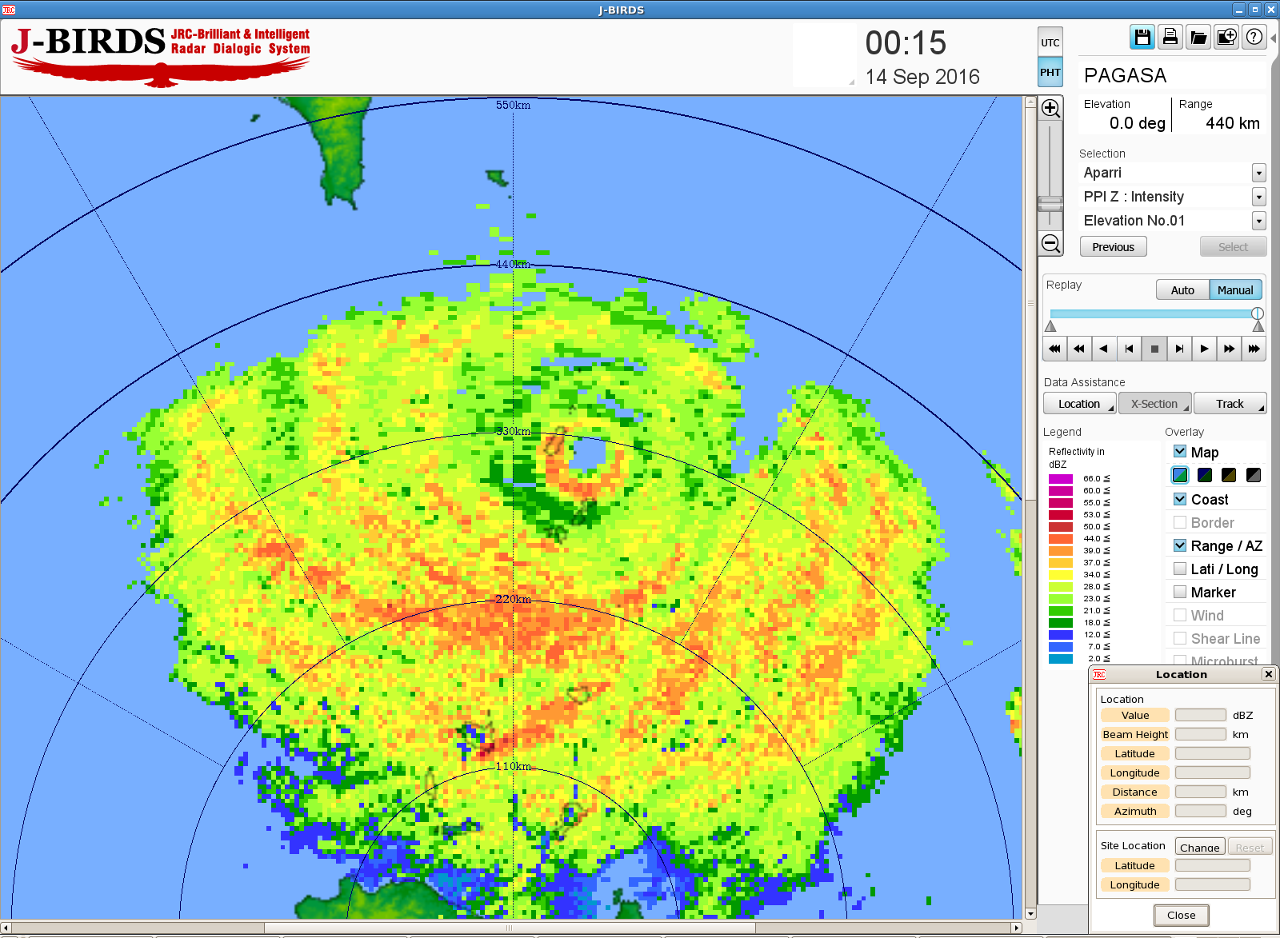 Radar image as of September 14, 12:15 am. Image courtesy of PAGASA 