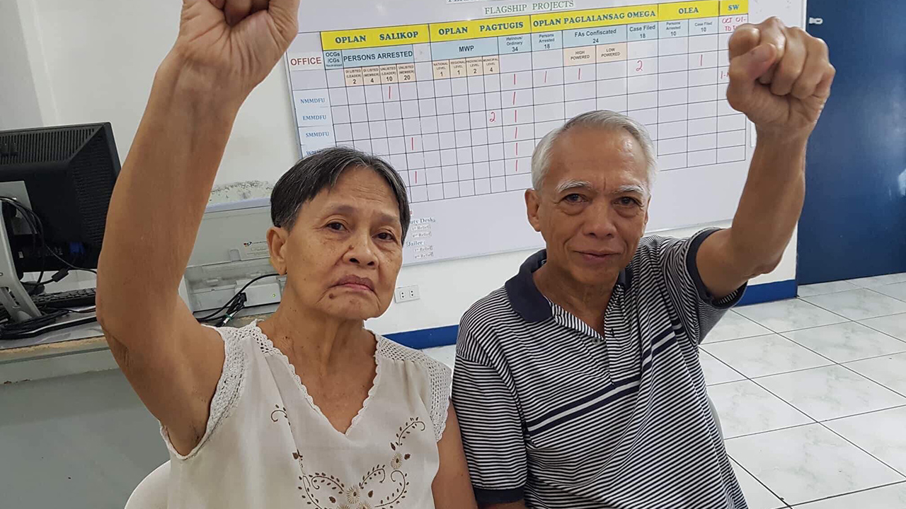 ARRESTED. NDFP consultant and Philippine Peace Center Executive Director Rey Casambre is arrested along with his wife on December 6, 2018. Photo courtesy of Public Interest Law Center    