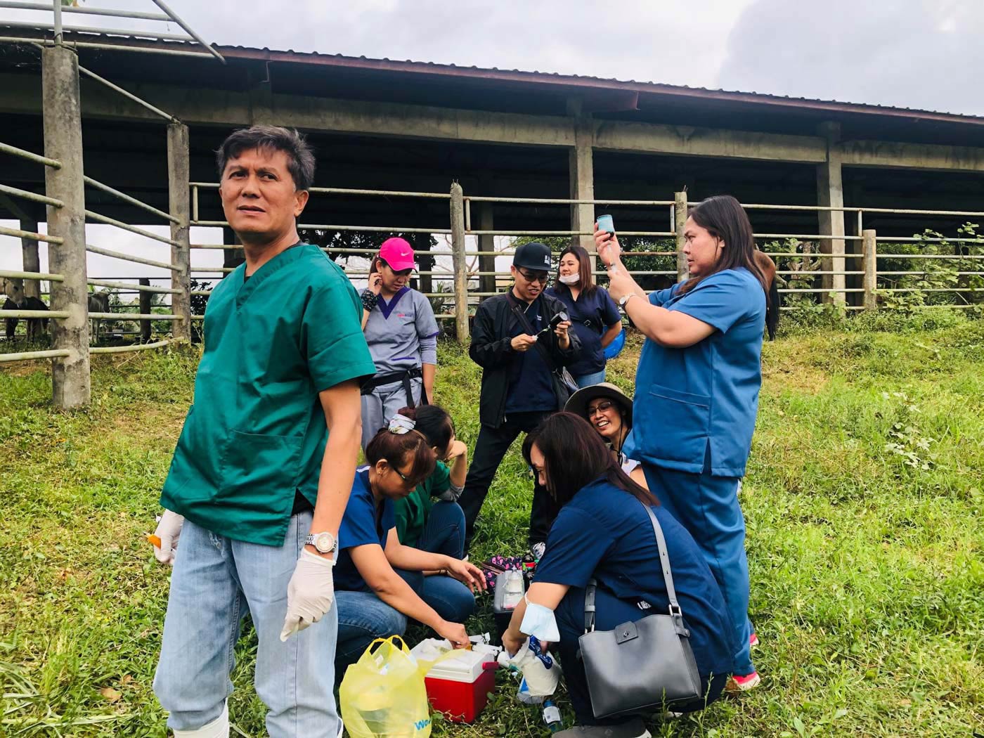 CAVITE Provincial Veterinary Office staff and volunteers on January 18, 2020, rescue and treat animals affected by the Taal Volcano eruption. Photo courtesy of Cavite PIO 