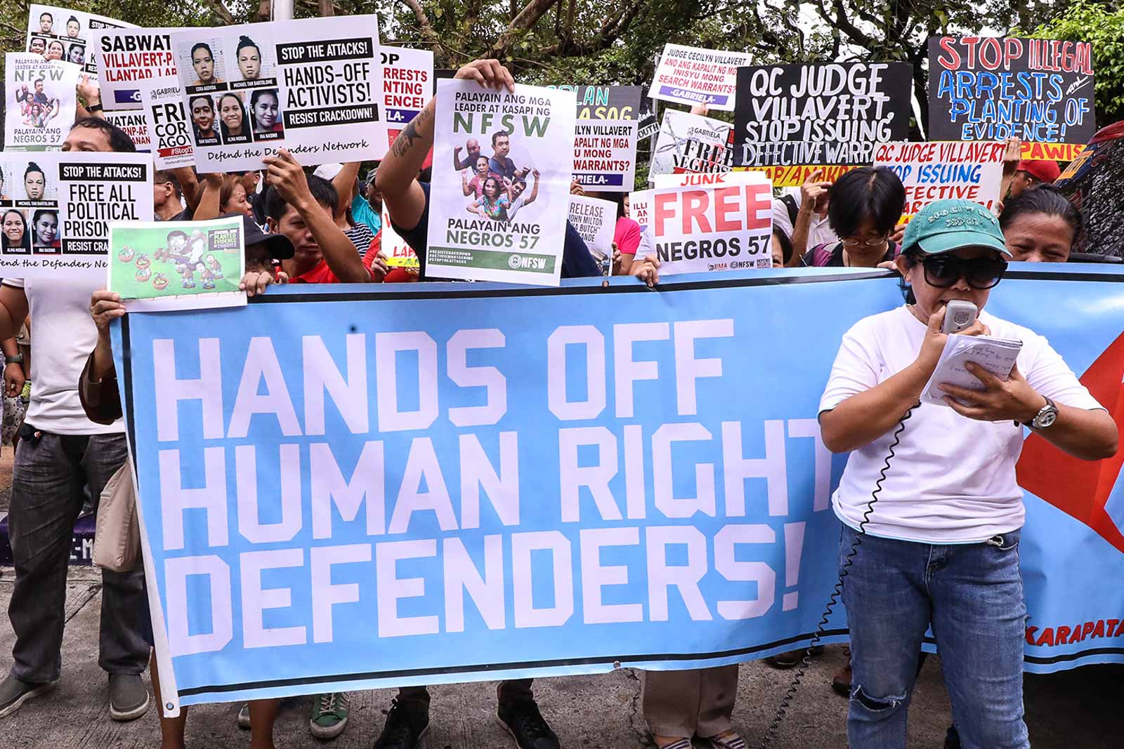 HANDS OFF. Human rights group Karapatan condemn the attacks against defenders in 2019. File photo by Darren Langit/Rapplrt 