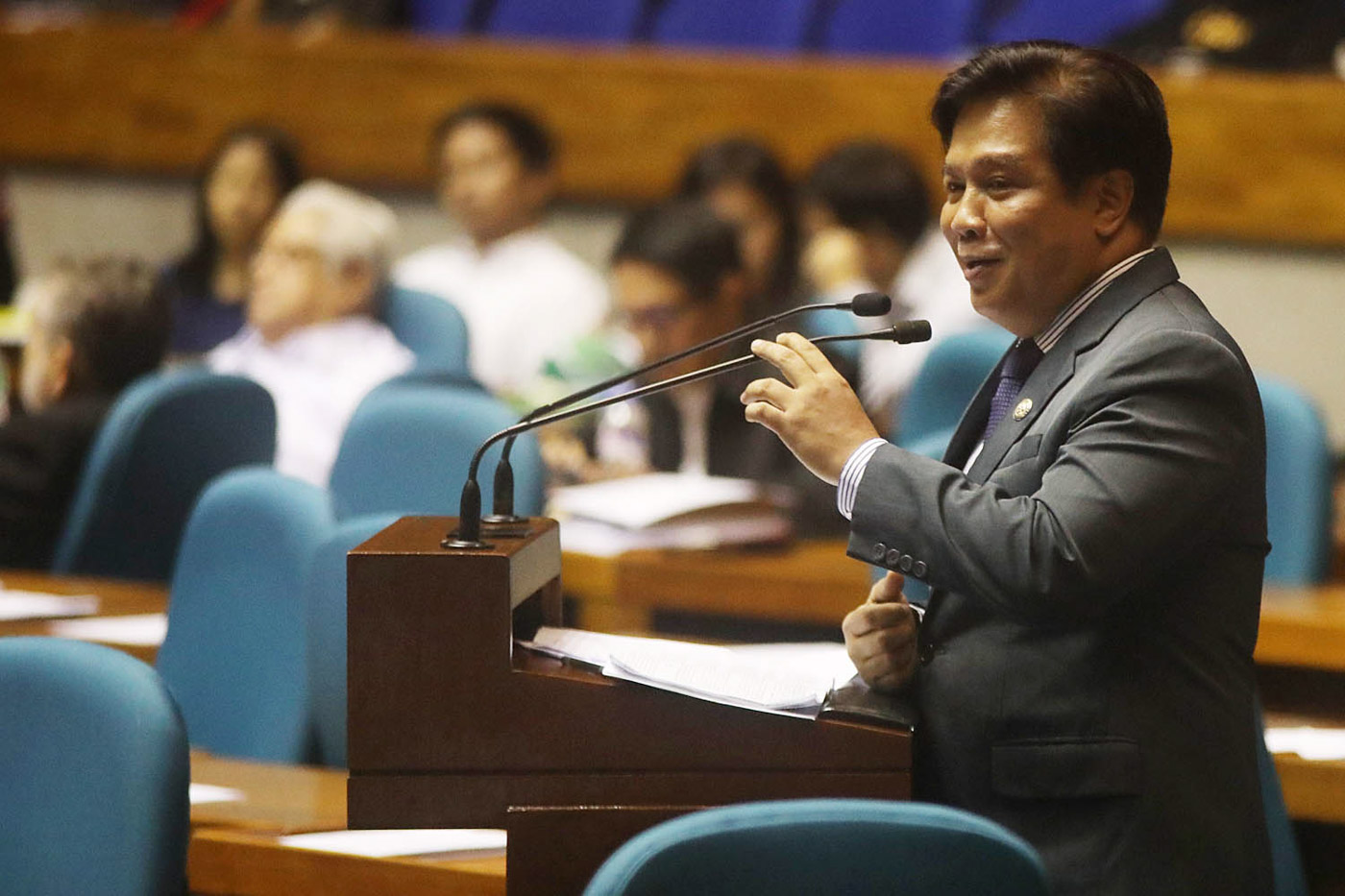 QUEST FOR JUSTICE. In this file photo, the late AKO Bicol Representative Rodel Batocabe speaks during a plenary session on August 2, 2018. Photo by Darren Langit/Rappler 