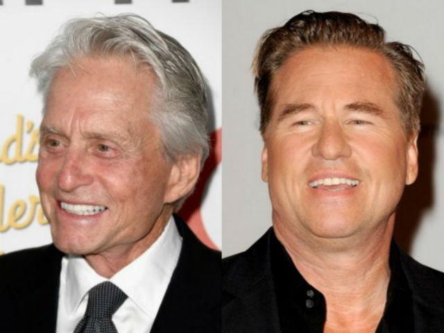 BATTLING CANCER. Michael Douglas says Val Kilmer is reportedly battling cancer, though Val  claims he's okay as he's set to do another project. Photos by Frazer Harrison/ Kevin Winter/Getty Images/AFP   