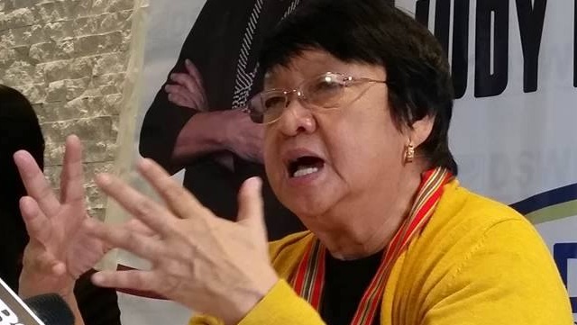 Social Welfare Secretary Judy Taguiwalo speaks during a press conference in Baguio City, November 18, 2016. Photo courtesy DSWD/Sec Taguiwalo's Facebook page 