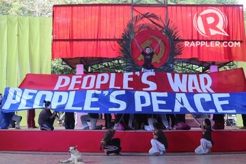 FOR PEACE? The Communist Party of the Philippines celebrates its 48th anniversary with the theme, 'People's War, People's Peace.' Photo by Manman Dejeto/Rappler 