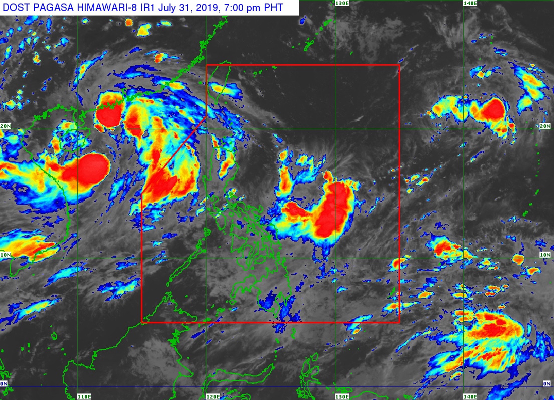 Satellite image as of July 31, 2019, 7 pm. Image from PAGASA 
