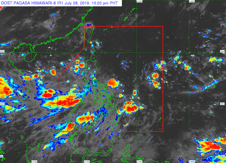 Satellite image as of July 28, 2019, 10:20 pm. Image from PAGASA 