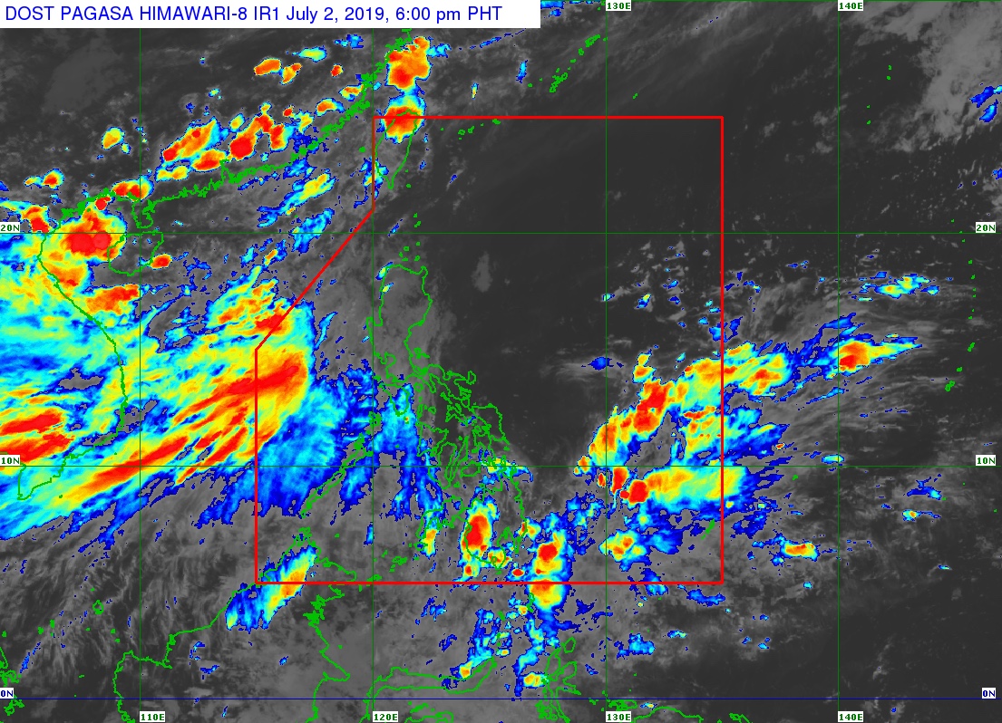 Satellite image as of July 2, 2019, 6 pm. Image from PAGASA 