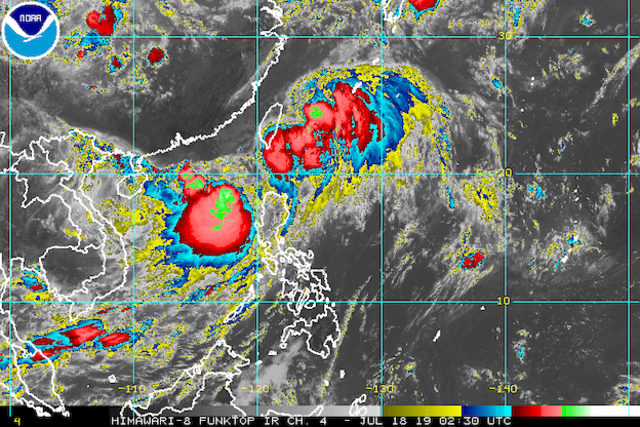 Tropical Storm Falcon Slightly Intensifies More Monsoon Rain Seen