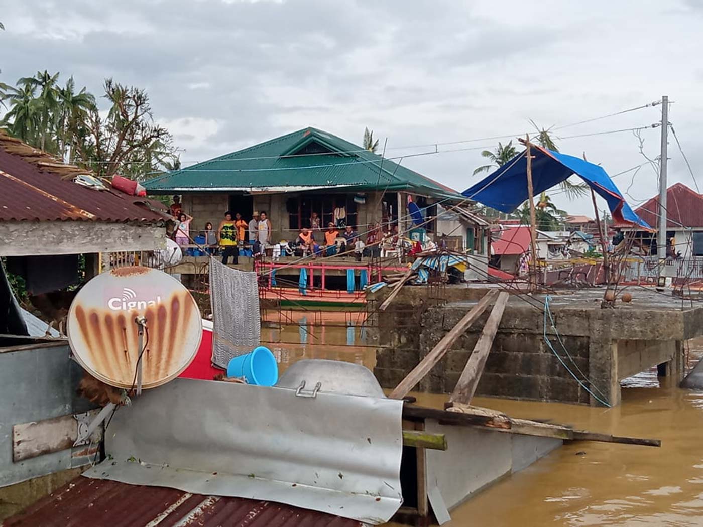 FLOODED. Several barangays in the municipality of Oras, Eastern Samar get flooded following the landfall of Typhoon Ambo on Thursday, April 14. Photo from Oras Mayor Viviane Alvarez 